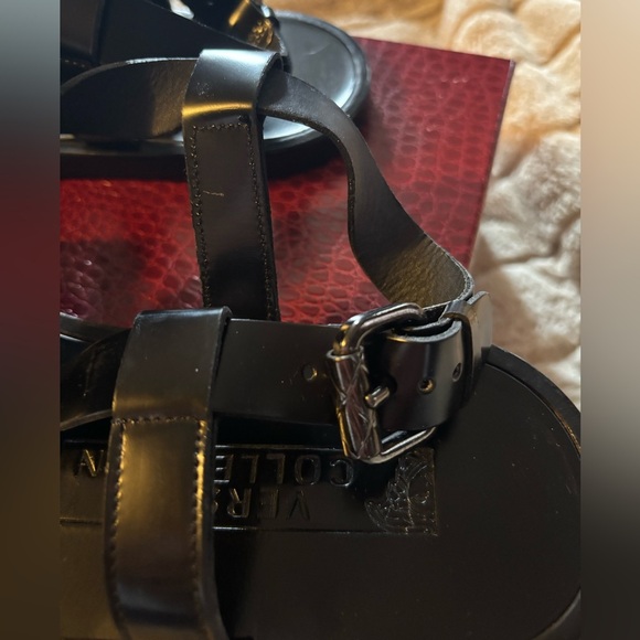 Versace Collection Strappy Leather Sandals